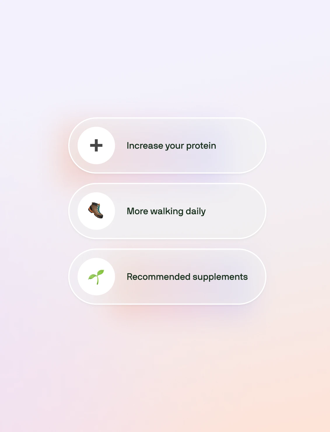 Lifestyle and nutrition support